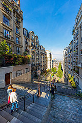 France  Paris (75) 18 eme Arr  Montmartre  Mont-Cenis street