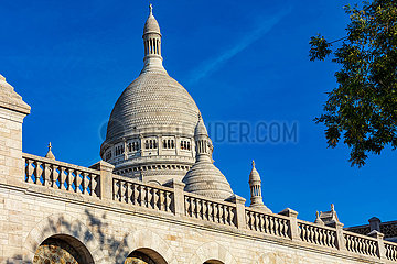 France. Paris (75) 18th Arr. Montmartre  the Sacre-Coeur basilica
