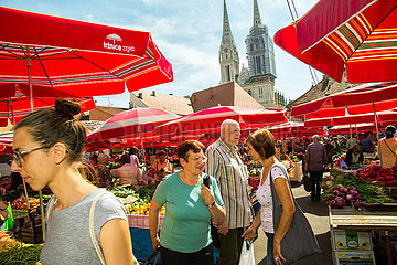 Kroatien  Zagreb - Markt am Dolac  ein Platz im Kaptol-Viertel (Altstadt mit der die Kathedrale)