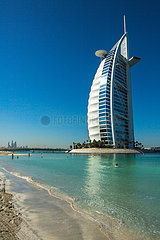 Vereinigte Arabische Emirate  Dubai  Jumeirah Beach. Le Burj Al Arab  das einzige 7-sterne-hotel in der Welt