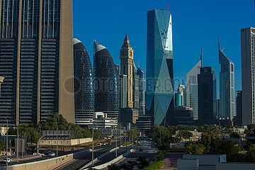Vereinigte Arabische Emirat. DUBAI. Trade Center District. Damac Park  Al Yaqoub Turm und Emirates Towers