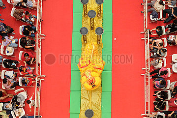 Indonesien-Süd-Tangerang-chinesischer Lunar New Year-Lion-Tanz