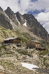Frankreich Haute-Savoie (74) Chamonix  Schutz des Lake Blanc und der Spitze der Ausdauer  Peaks Rouges Massiv