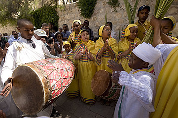Israel. Jerusalem. Orthodoxer Ostern sonntag für die Gemeinschaft Äthiopiers