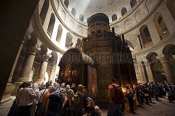 Israel. Jerusalem. UNESCO-WELTKULTURERBE. Kirche des Heiligen greift. Greife von Jesus Christus