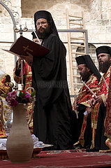 Israel. Jerusalem. UNESCO-WELTKULTURERBE. Orthodoxe Heilige Woche. Heiliger Donnerstag Fußwaschrauch.