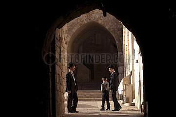 Israel. Jerusalem. Scene of life in the Jewish Quarter of the Old City of Jerusalem (UNESCO World Heritage Site)