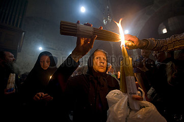 Israel. Jerusalem. UNESCO-WELTKULTURERBE. Kirche des Heiligen greift. 'Heiliges Feuer'