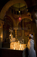 Israel. Jerusalem. In der Altstadt ist die Als UNESCO-WELTKULTUREBE GELISTET  IST DIE KIRCHE DES Heiligen packen. Gebet um das Griff von Christus