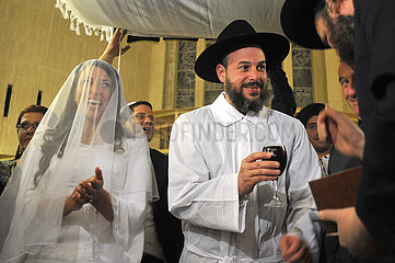 Israel. Jerusalem. UNESCO-WELTKULTURERBE. Jüdische Hochzeit.