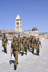 Israel  Jerusalem. Tsahal Israelis Soldaten in der Altstadt