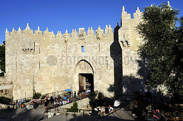 Damaskus Tor den Eingang der Altstadt in Jerusalem Israel