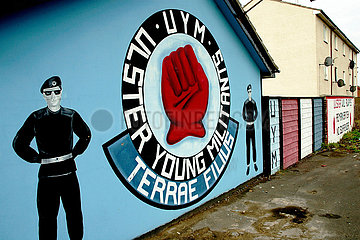 Nordirland. Ulster. Belfast im Evangelischen Bezirk ist Shankill Road Berühmt für Seine Wandbilder zu Ehren der britischen Truppen.