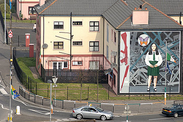 Annette Mc Gavignan  14 Jahre alt  Erschossen von der britische Armee  6. September 1971. Die Republikanische Wandbilder um die Freiie Füllerecke. Bogside. Stadt Derry. Ulster. Nordirland. Vereinigtes Königreich.