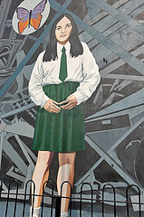 Annette Mc Gavignan  14 Jahre alt  Erschossen von der britische Armee  6. September 1971. Die Republikanische Wandbilder um die Freiie Füllerecke. Bogside. Stadt Derry. Ulster. Nordirland. Vereinigtes Königreich.