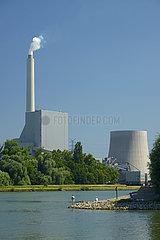 Deutschland  Baden-Württemberg  Karlsruhe  Wärmekraftwerk (Rheinhafen-Dampfkraftwerk) am Rhein