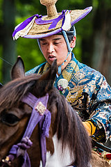 Yabusame horse archery during Shunki Reitaisai (Grand Festival of Spring)  Toshogu shrine  Nikk? National Park  Kanto region  Japan
