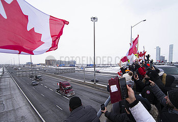 Kanada-Ontario-Freedom-Konvoi-Trucker-Protest