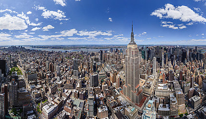 Vereinigte Staaten. New York  Luftbild von Manhattan und das Empire State Building