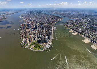 Vereinigte Staaten. New York  Luftbild von Manhattan. Finanzielle Diskatrict.