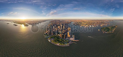 Vereinigte Staaten. New York  Luftbild von Manhattan. Finanzielle diskatrict.