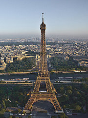 France. Paris (75) Aerial view of Eiffel tower