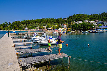 Fischerhafen  Hauptstadt Limenas  Thassos  Griechenland