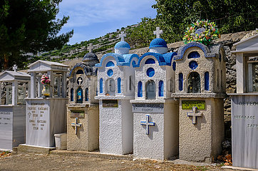 Friedhof  Bergdorf  Theologos  Thassos  Griechenland