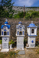 Friedhof  Bergdorf  Theologos  Thassos  Griechenland