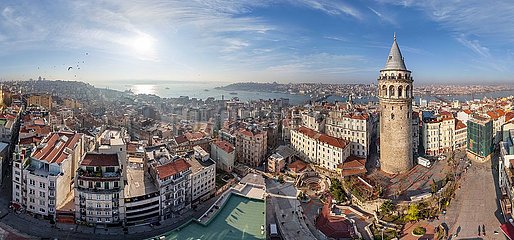 Truthahn. Luftbild von Istanbul  Galata-Turm