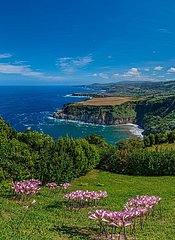 Portugal. Azores-Inseln  Luftbild der Insel Sao Miguel  der touristischste des Archipels