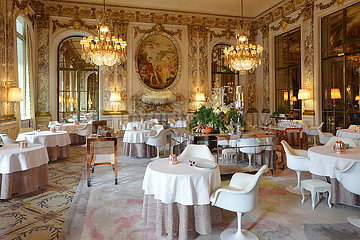 France. Paris 75001. Hotel the Meurice (5*). The gastronomic restaurant Alain Ducasse has 2* at the Michelin.