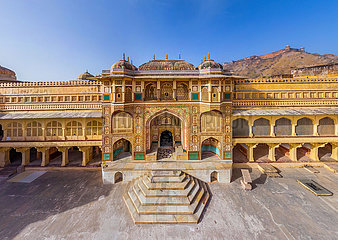 Indien. Rajastan. Jaipur  Luftbild von Amer Fort  oder Amer Palace  Ganesh Gate