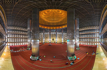 Indonesien. Java. Jakarta. Luftbild des Inneren der Istiqlal-Moschee