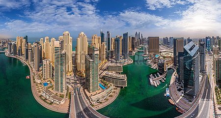 Vereinigte Arabische Emirate (Vereinigte Arabische Emirate). Dubai. Luftbild der Stadt