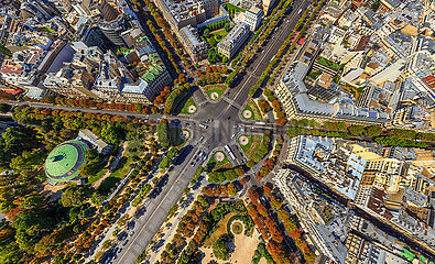 Frankreich. Paris (75) Champs-Elysees-Kreisverkehr (Höhe von 200 Metern)