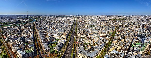 Frankreich. Paris (75) 8EME Arrondissement. Die Champs-Elysees Avenue vom Place de la Concorde Square