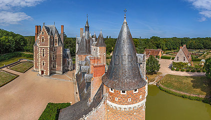 Frankreich. Luftbild des Châteaux des Loire-Tals