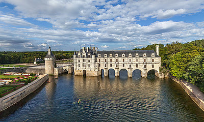 Frankreich. Indre-et-Loire (37) Loire-Tal. Luftbild von Chenonceau Castle