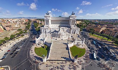 ITALIEN. Latium. ROM. Luftbild der Piazza-Venezia und des Denkmals für Vittorio Emmanuelle II