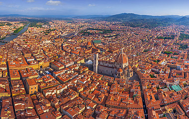 Italien. Toskana. Luftbild von Florenz und Heiligen Maria der Blumenkathedrale