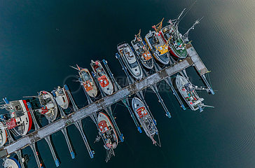 Norwegen. Kreis von Troms. Senjahopen Hafen (Luftbild)