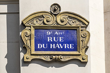 Frankreich. Paris (9. Bezirk) Havre Street