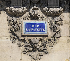 Frankreich. Paris (9. Bezirk) Straßenschild