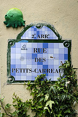 Frankreich. Paris (75) (2. Distrikt) Petits-Careaux Street Sign