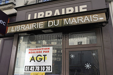 FRANKREICH. Paris (75) Schließung der Librairie du Marais schließen