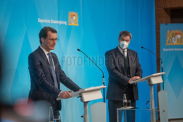 Pressekonferenz mit Markus Söder und Hendrik Wüst in München  Deutschland