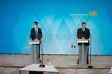 Pressekonferenz mit Markus Söder und Hendrik Wüst in München  Deutschland