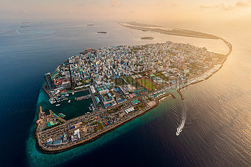 Malediven. Luftbild der Insel männlicher Stadt  der Hauptstadt