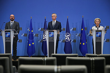 Belgien-Brüssel-NATO-EU-Pressekonferenz